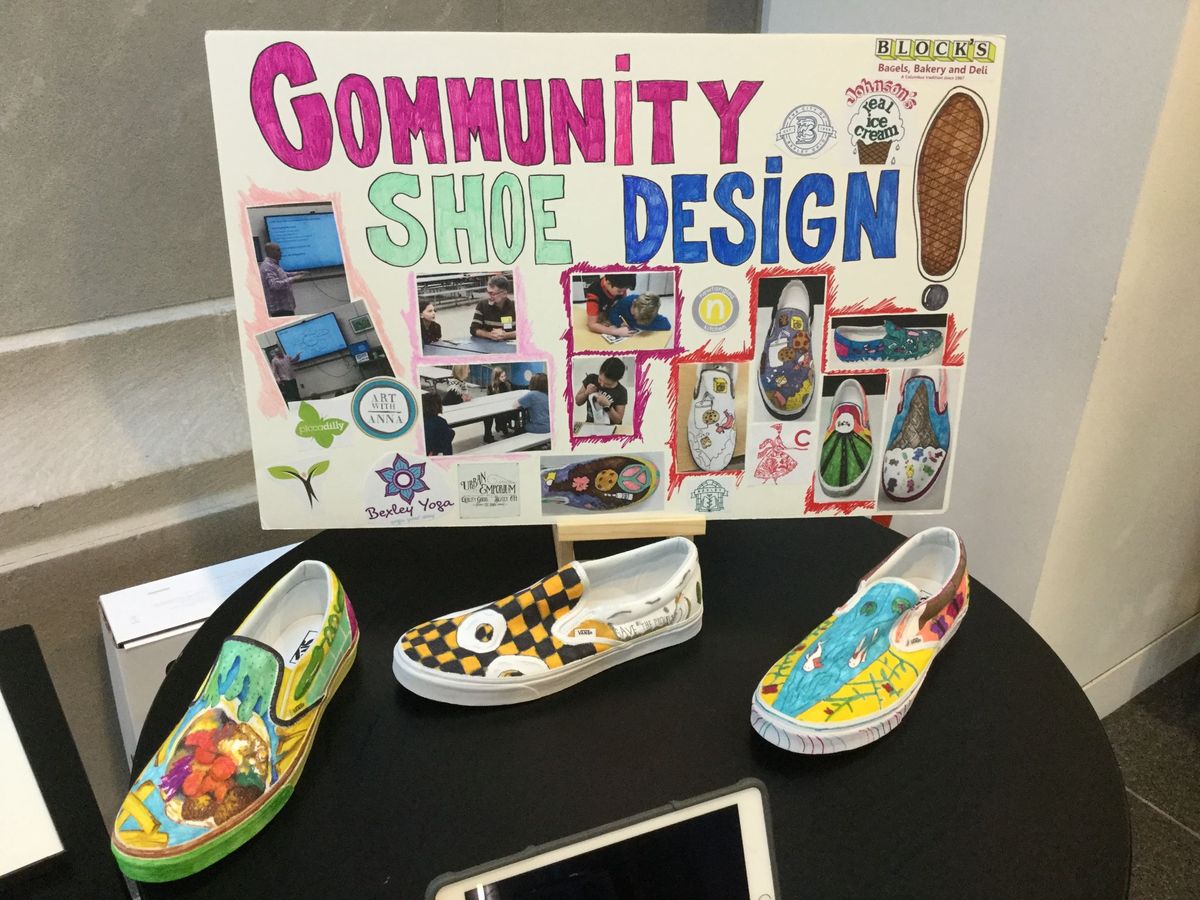Community shoe design exhibit